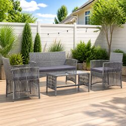Reliable 4 Piece Outdoor Rattan Lounge Set