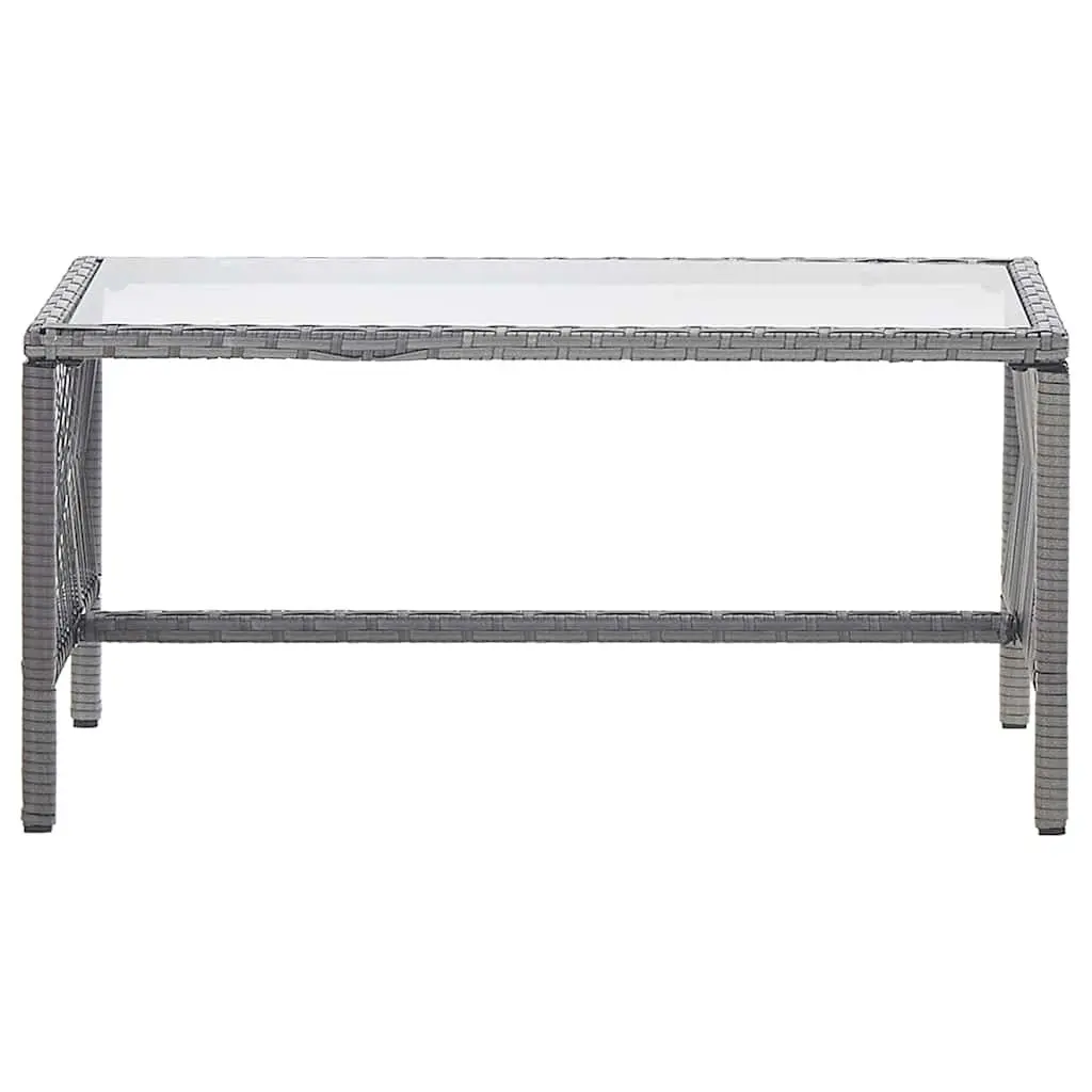 Garden Lounge Set Outdoor Furniture 4 Piece Rattan Patio Sofa Bench Chairs Table Anthracite