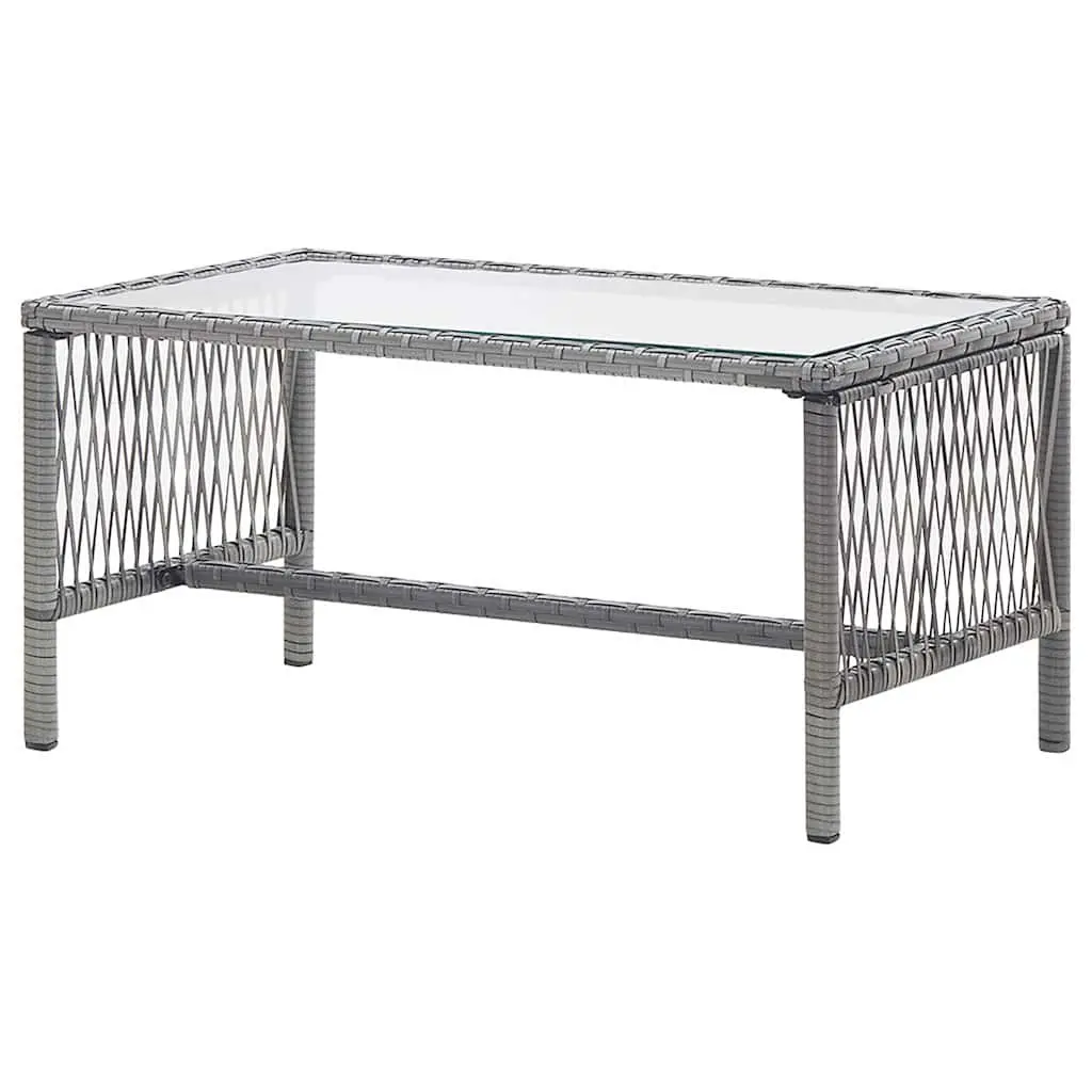 Garden Lounge Set Outdoor Furniture 4 Piece Rattan Patio Sofa Bench Chairs Table Anthracite