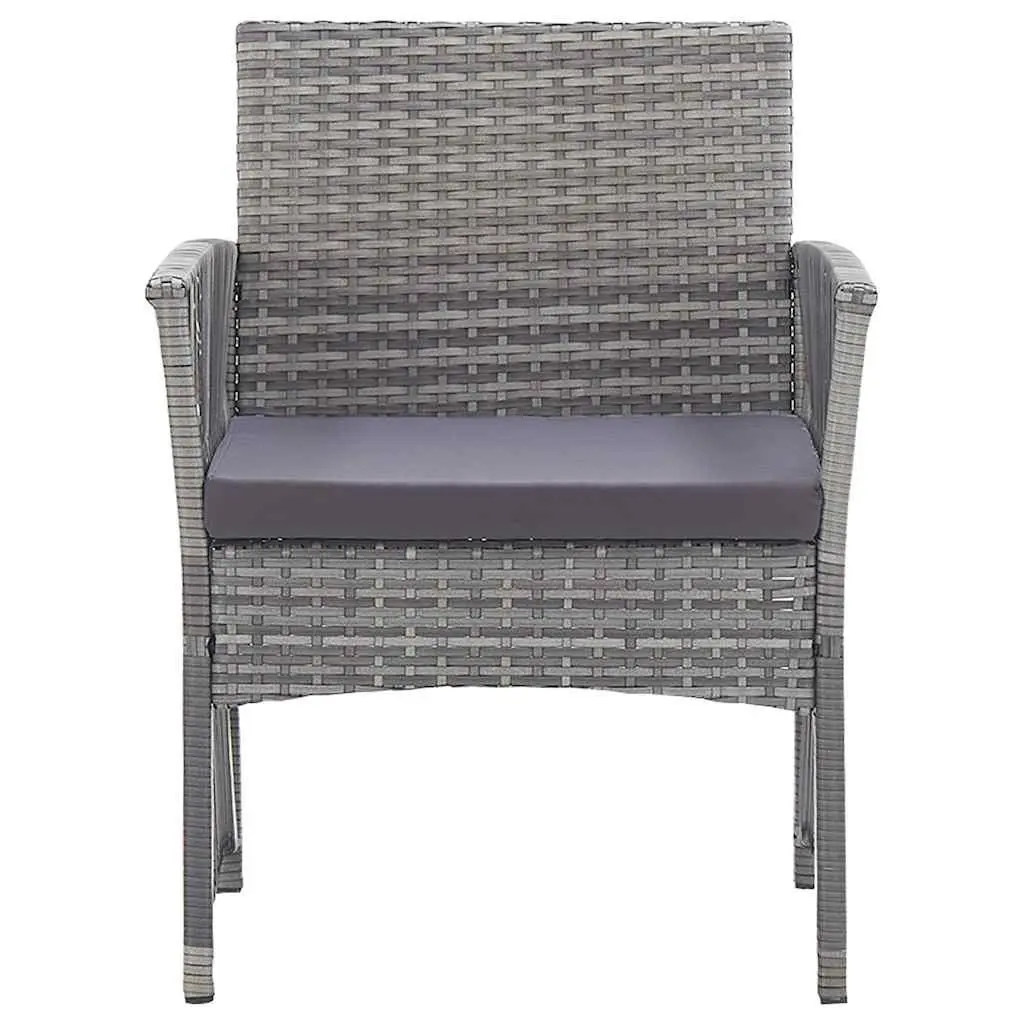 Garden Lounge Set Outdoor Furniture 4 Piece Rattan Patio Sofa Bench Chairs Table Anthracite