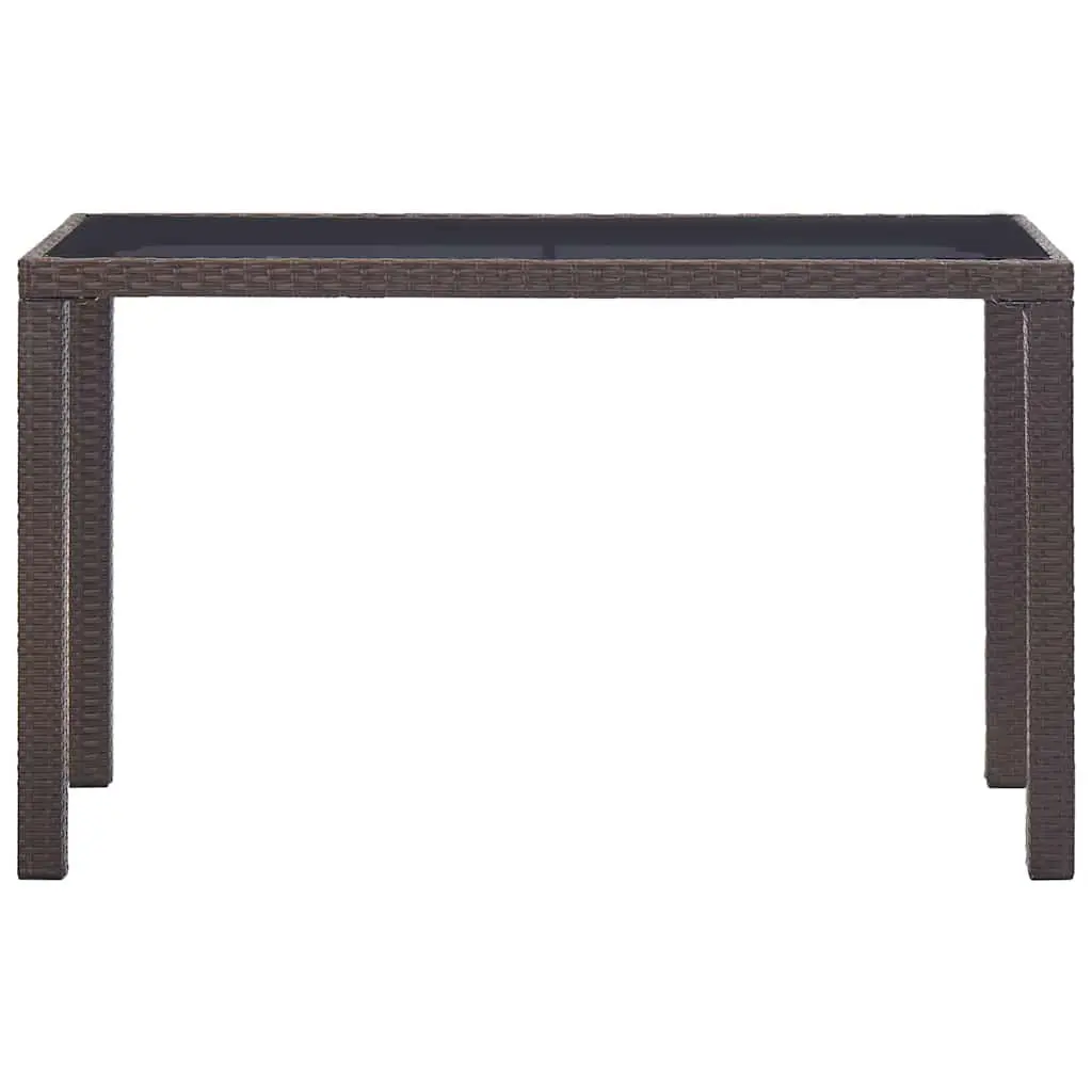 Brown Poly Rattan Dining Table for Outdoor Use