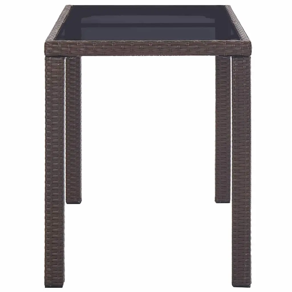 Brown Poly Rattan Dining Table for Outdoor Use