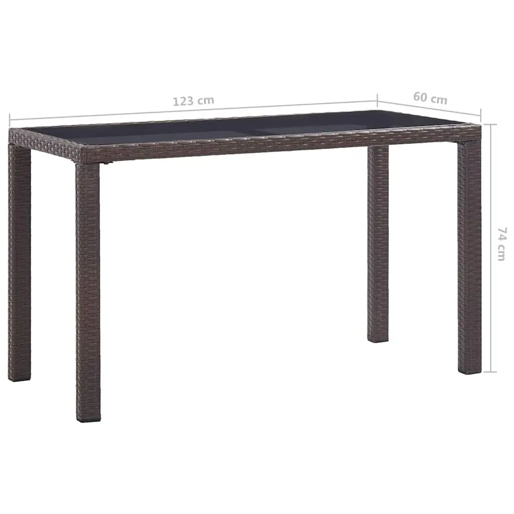Brown Poly Rattan Dining Table for Outdoor Use