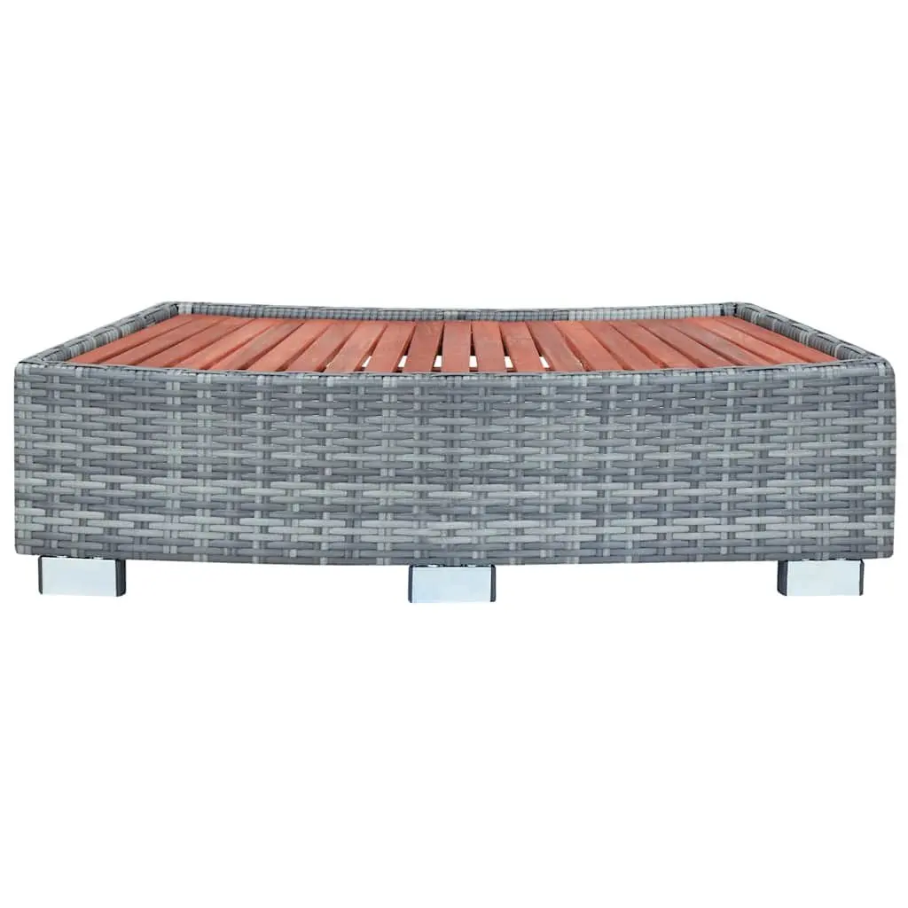 Spa Step Grey Poly Rattan Hot Tub Access Pool Ladder Stepping Stool Outdoor