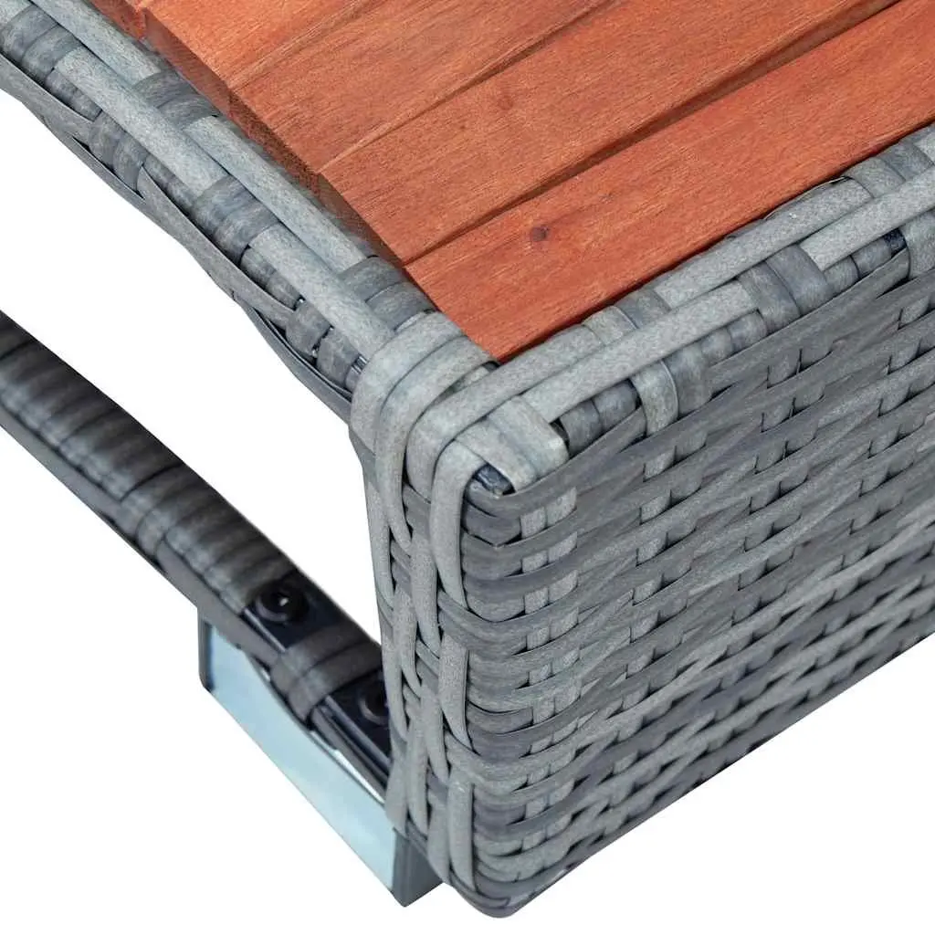 Spa Step Grey Poly Rattan Hot Tub Access Pool Ladder Stepping Stool Outdoor