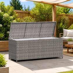 Reliable Grey Garden Storage Box with Bench Functionality