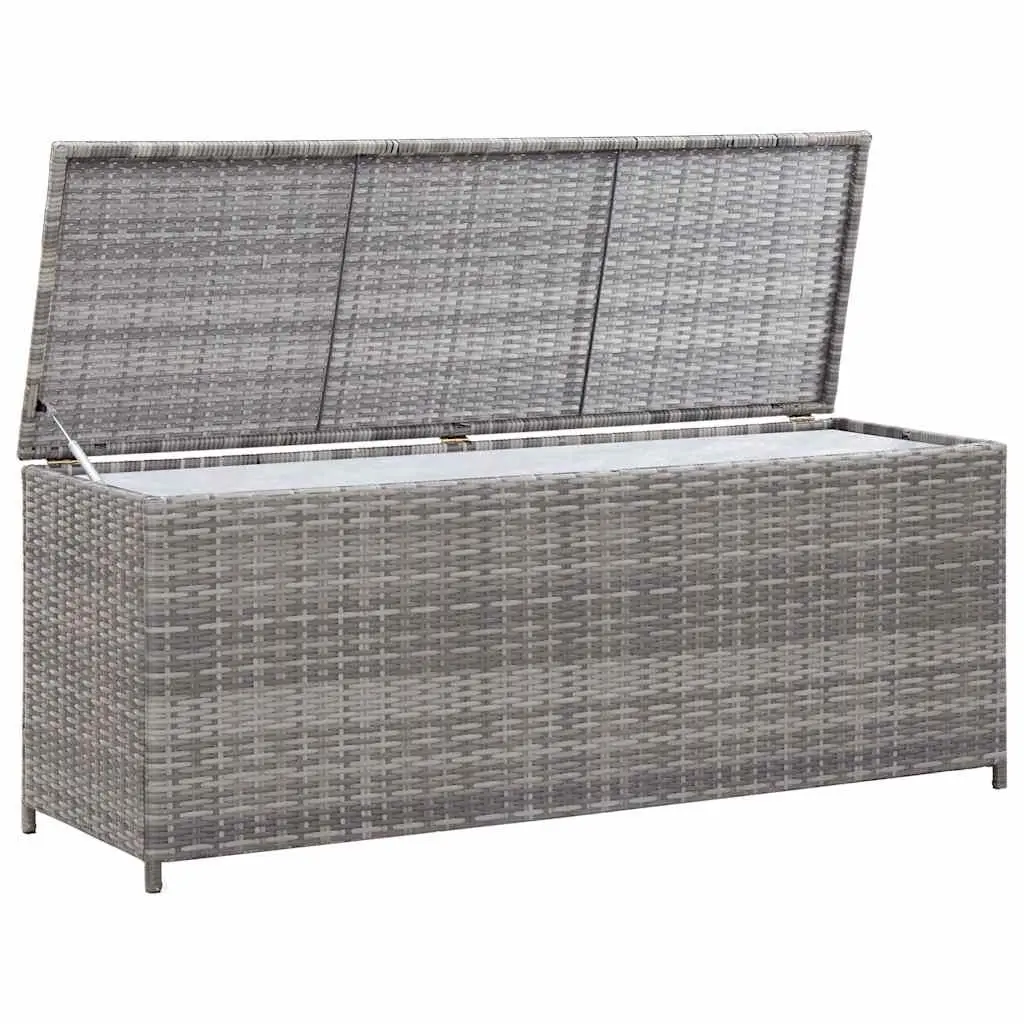 Grey Garden Storage Box with Bench Functionality