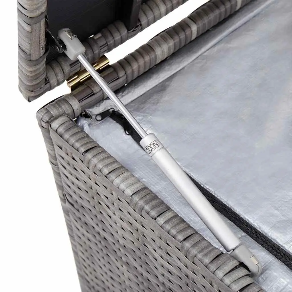 Grey Garden Storage Box with Bench Functionality