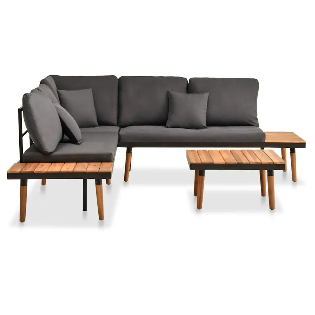 Garden Lounge Set 4 Piece Outdoor Sofa Patio Furniture with Cushions Grey