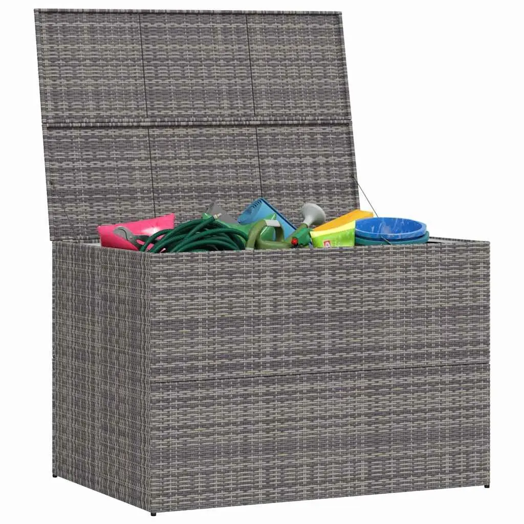 Outdoor Storage Box Grey Poly Rattan Garden Furniture 150 x 100 x 100 cm