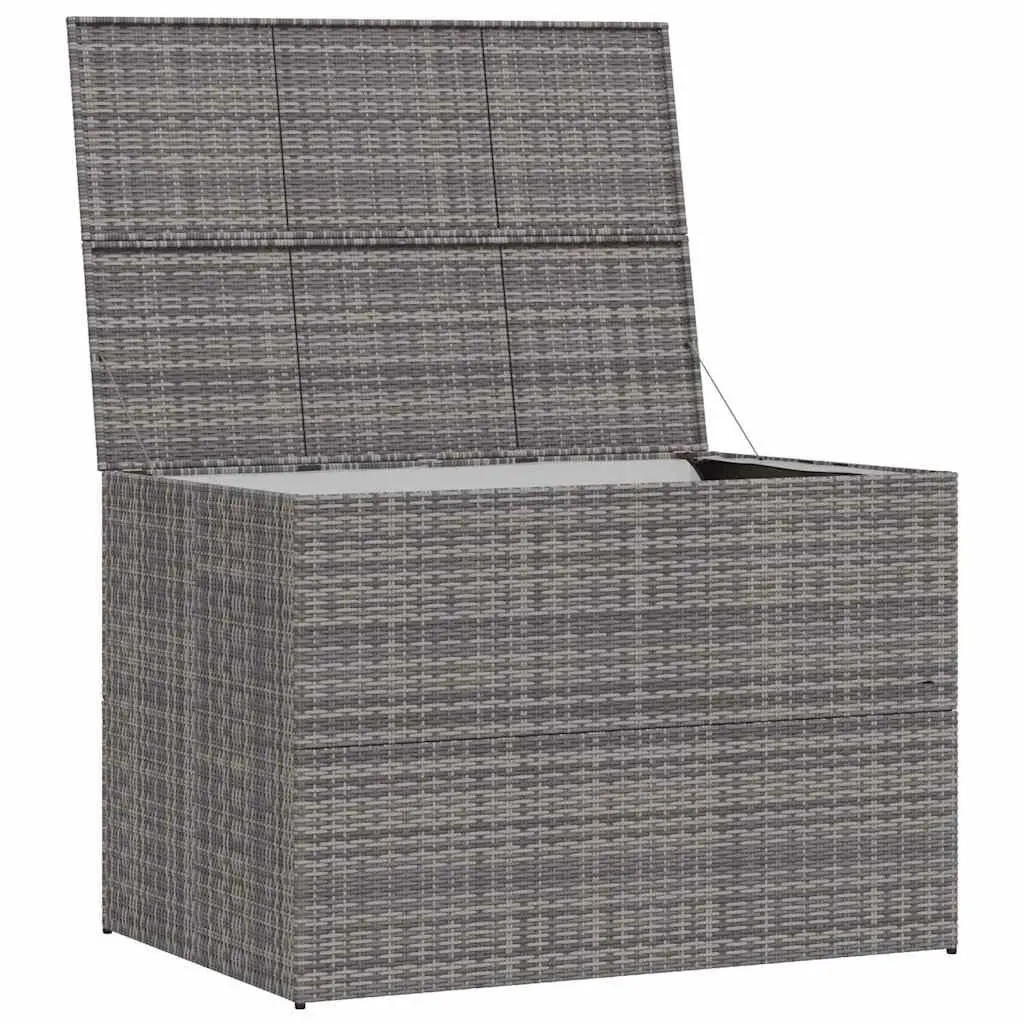 Outdoor Storage Box Grey Poly Rattan Garden Furniture 150 x 100 x 100 cm
