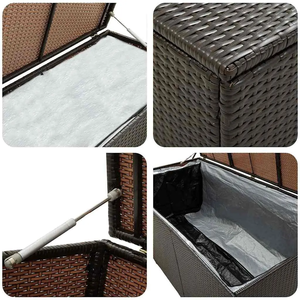 Garden Storage Box Indoor Outdoor Trunk 100x50x50cm Brown