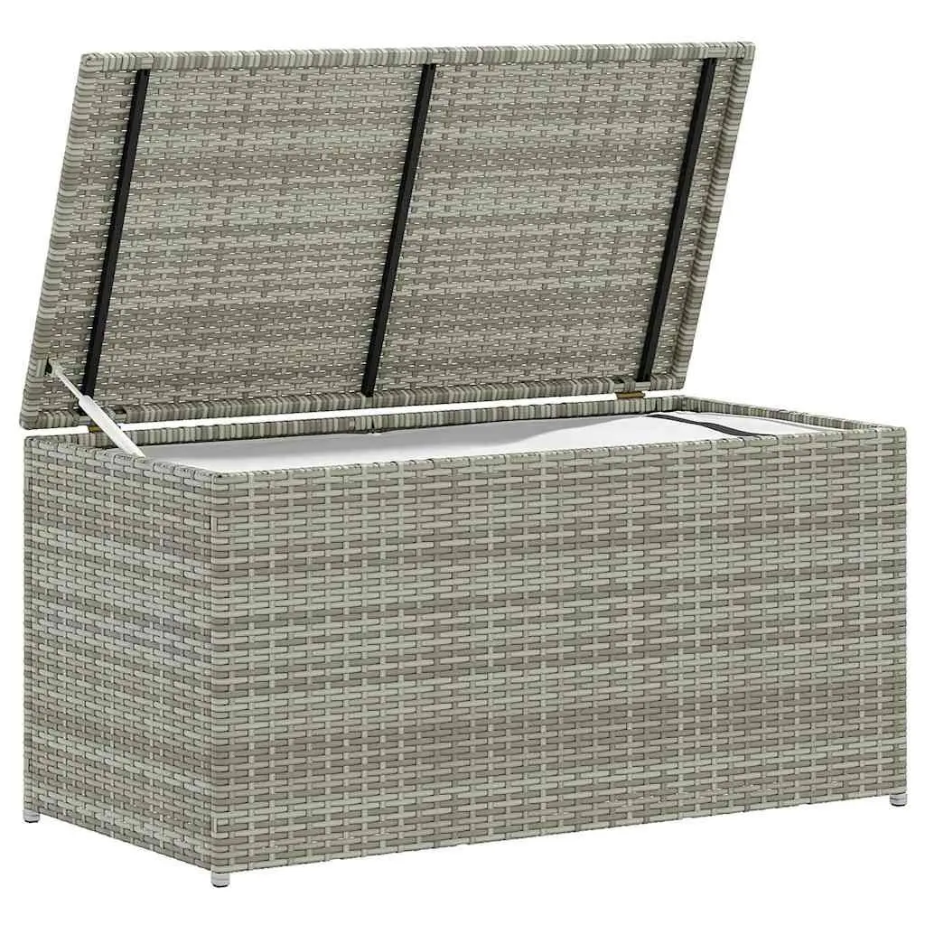 Outdoor Storage Box Poly Rattan 100x50x50cm Grey