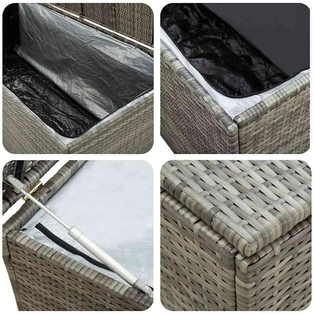 Outdoor Storage Box Poly Rattan 100x50x50cm Grey