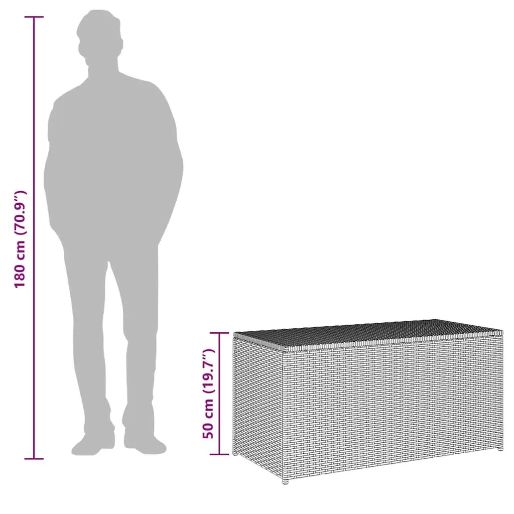 Outdoor Storage Box Poly Rattan 100x50x50cm Grey