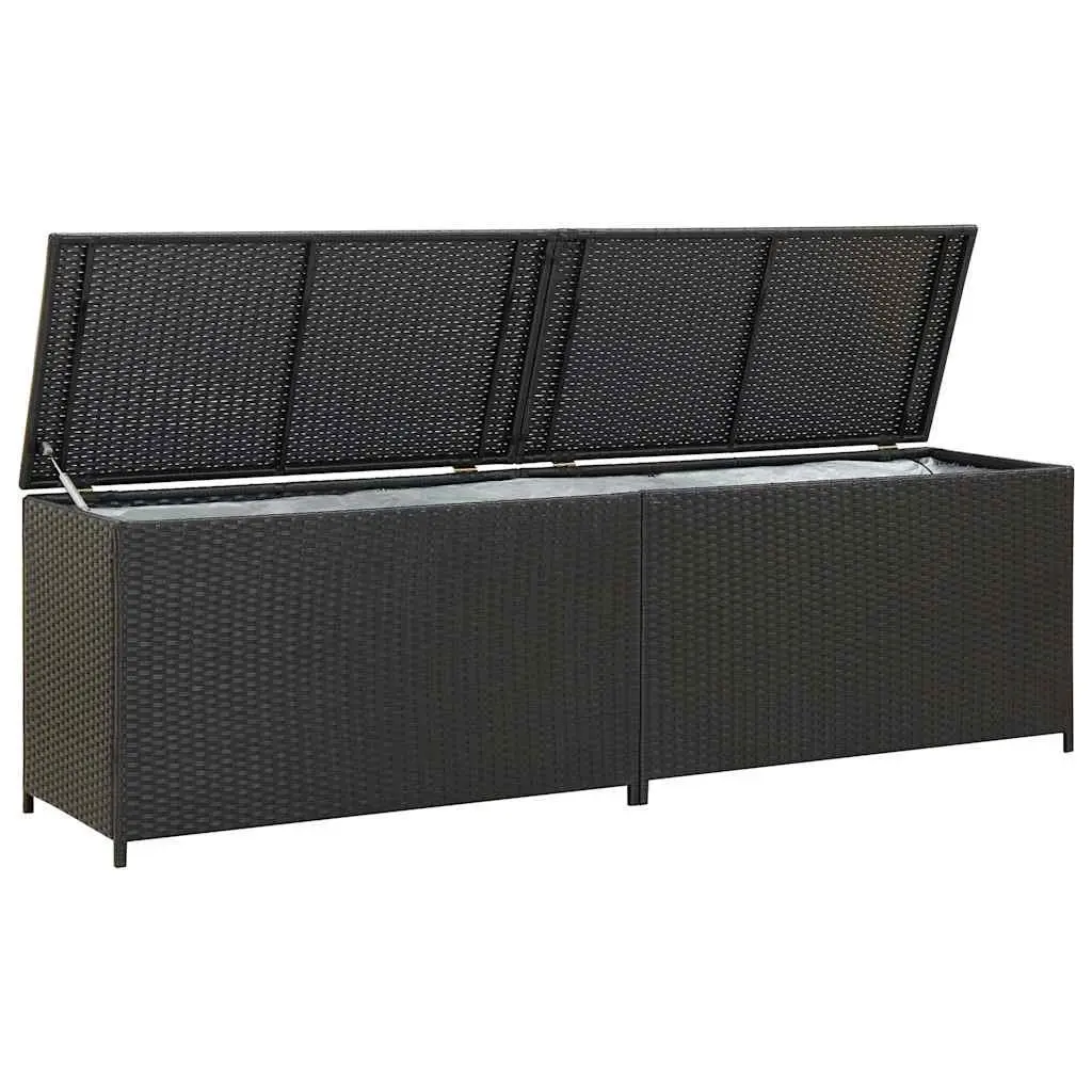 Outdoor Storage Box Garden Patio Furniture Chest Black 200x50x60 cm