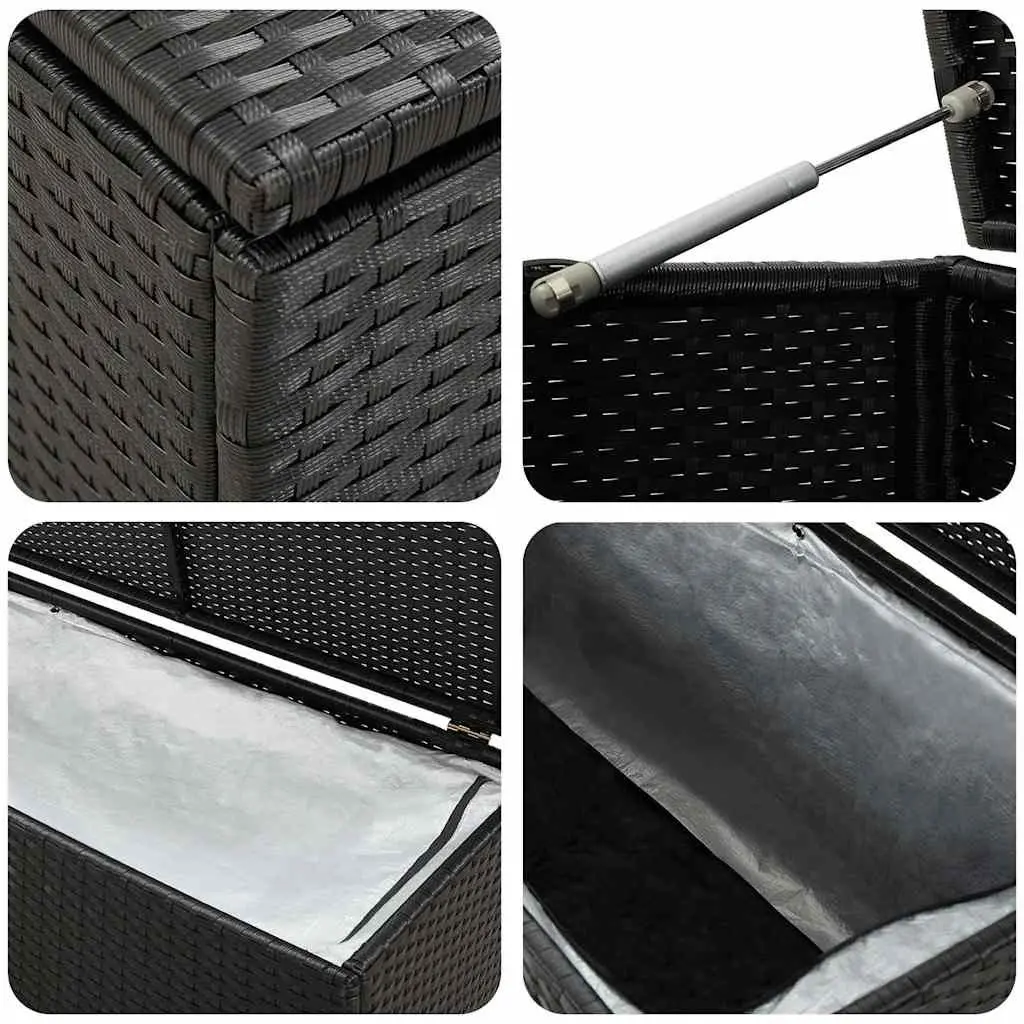 Outdoor Storage Box Garden Patio Furniture Chest Black 200x50x60 cm