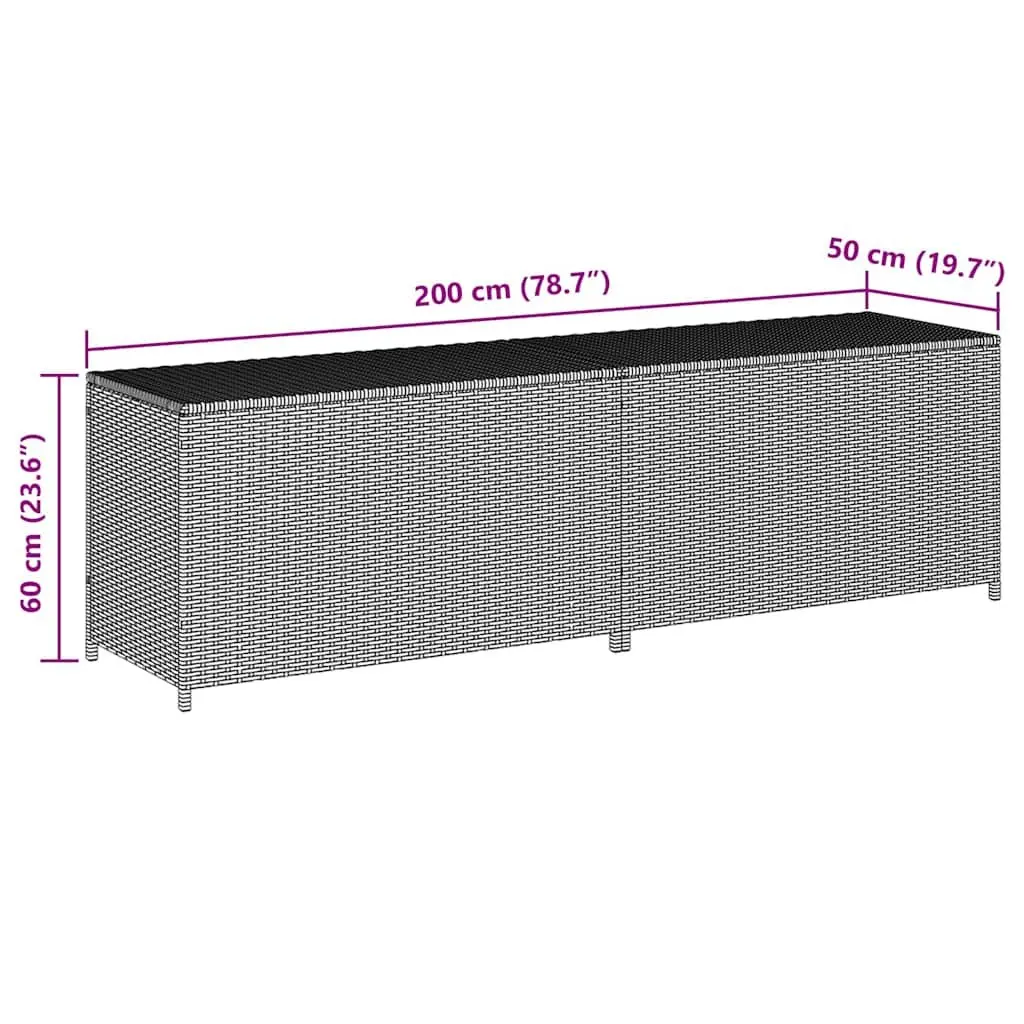 Outdoor Storage Box Garden Patio Furniture Chest Black 200x50x60 cm