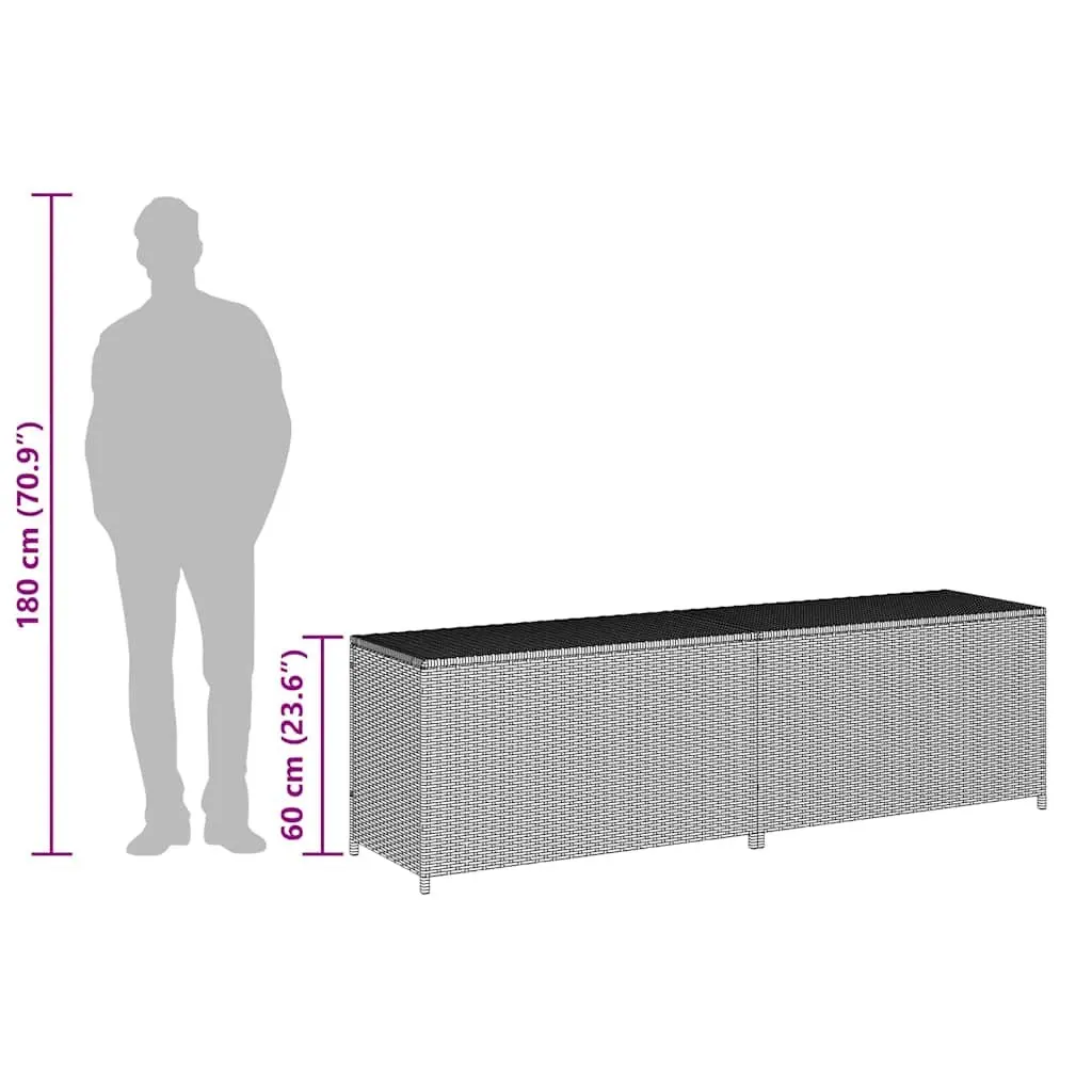 Outdoor Storage Box Garden Patio Furniture Chest Black 200x50x60 cm