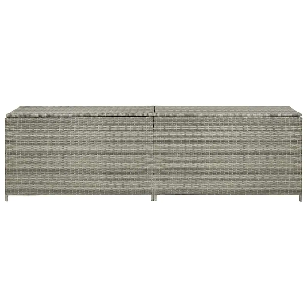 Outdoor Storage Box Garden Poly Rattan 200 x 50 x 60 cm Grey