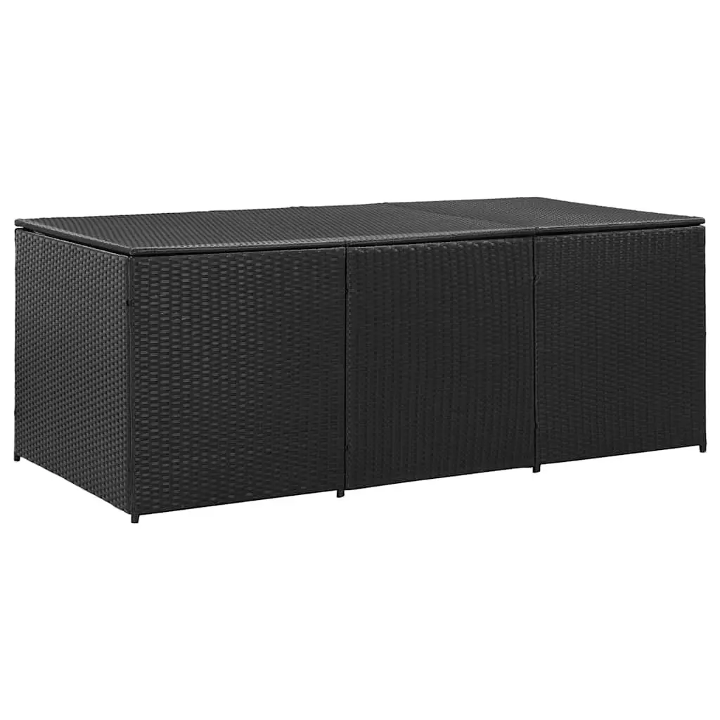 Garden Storage Box Outdoor Poly Rattan Patio Furniture Deck Chest Black