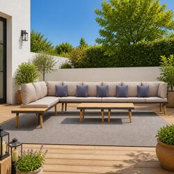 Comfortable 8-Seater Garden Lounge Set with Cushions