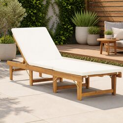 Comfortable and Reliable Folding Sun Lounger with Cushion
