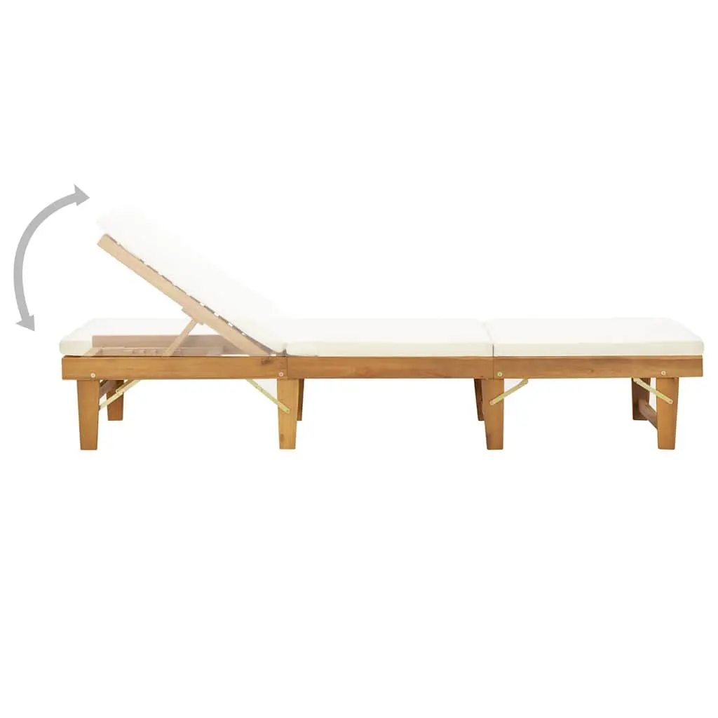 Folding Sun Lounger with Cushion