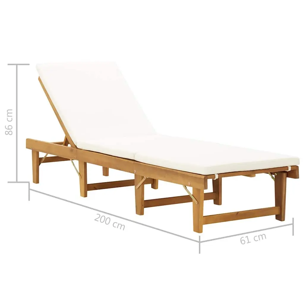 Folding Sun Lounger with Cushion