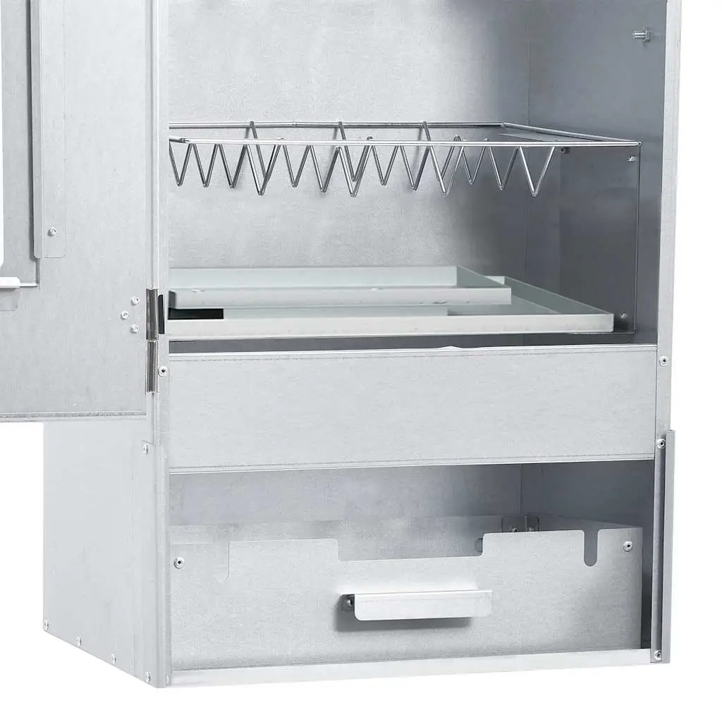 Outdoor BBQ Oven Smoker Smoking Barbecue Grill 83cm Tall Silver