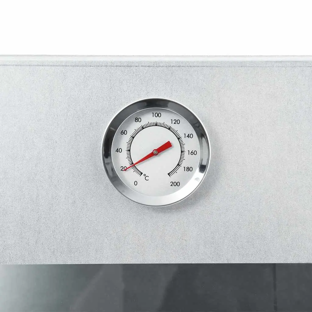 Outdoor BBQ Oven Smoker Smoking Barbecue Grill 83cm Tall Silver