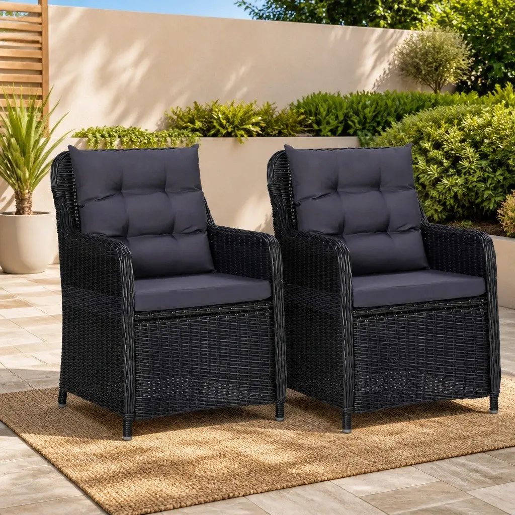 Black Outdoor Chairs Set