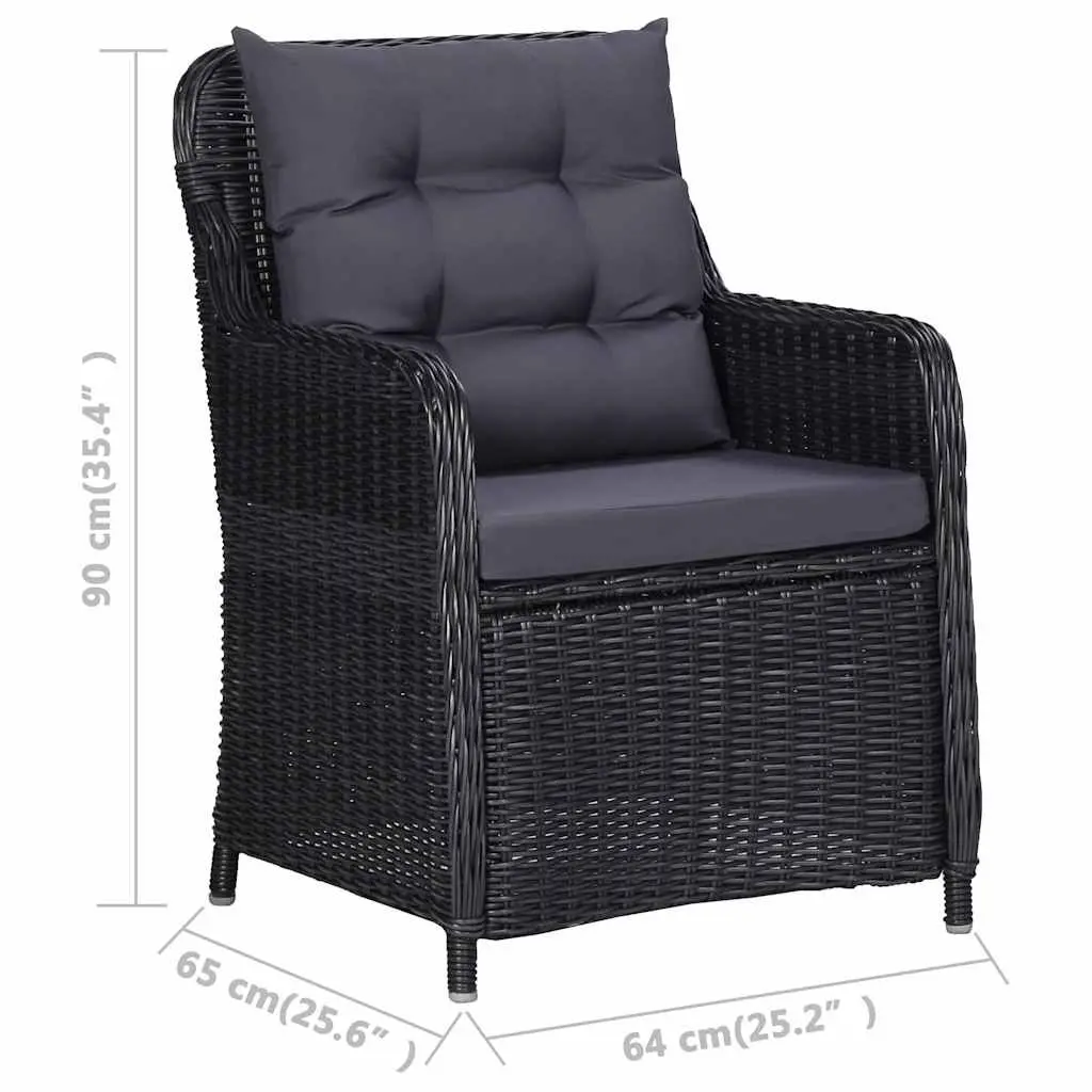 Black Outdoor Chairs Set