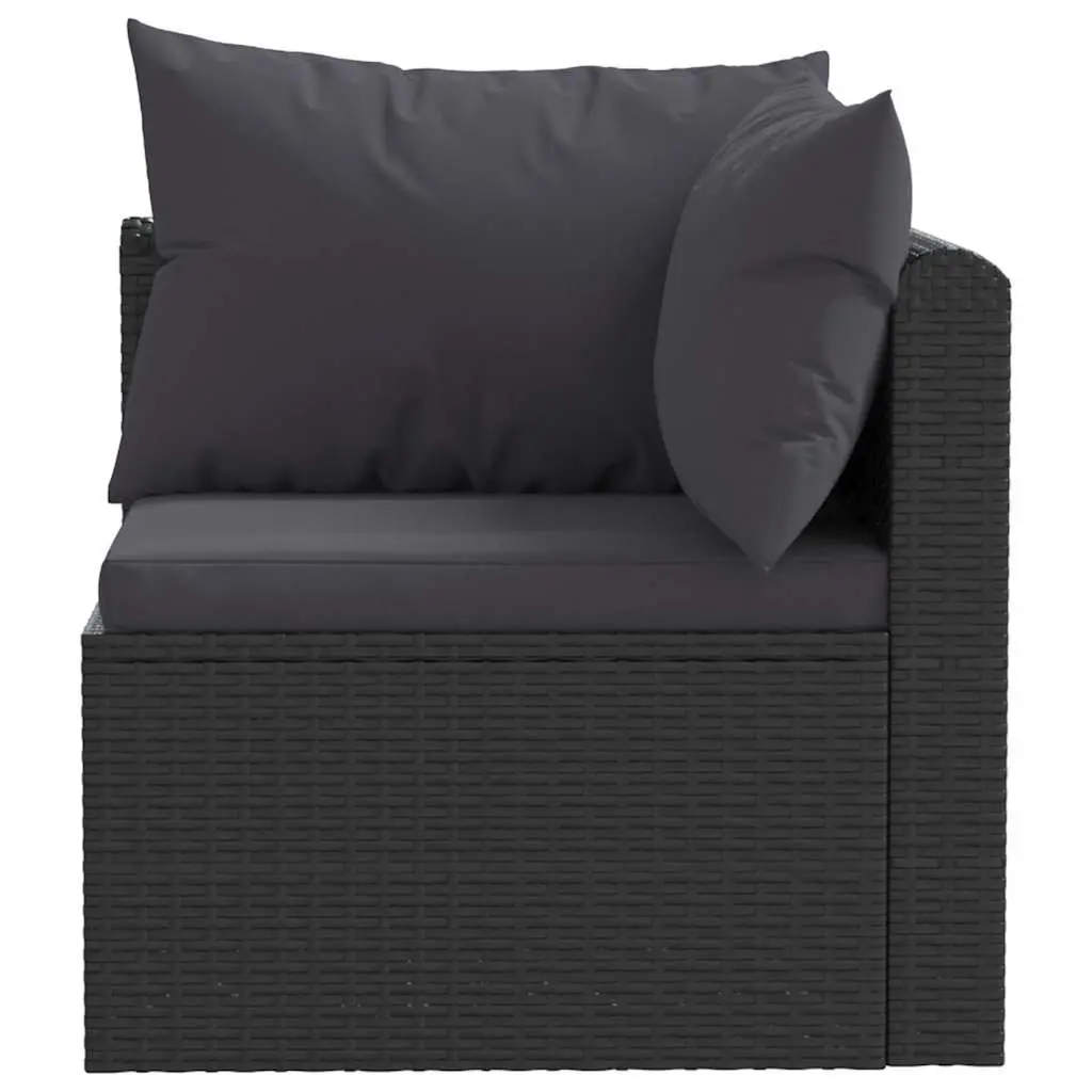 5 Piece Garden Lounge Set Outdoor Sofa Modular Black