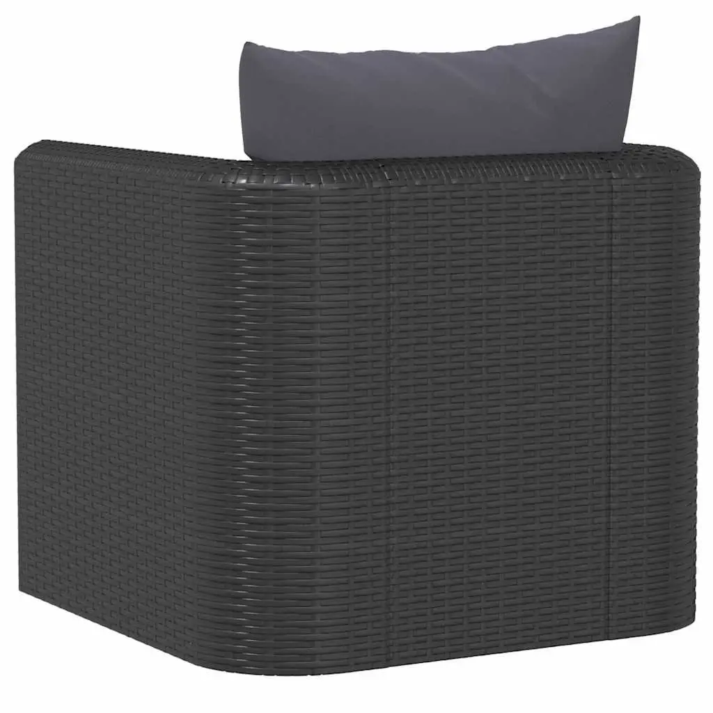 Outdoor Single Sofa Lounge Seat with Cushions Black