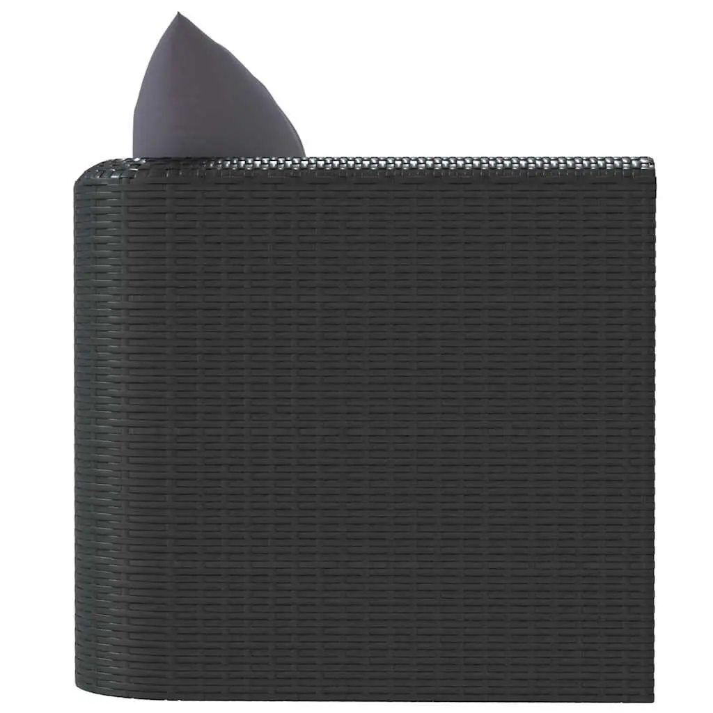 Outdoor Single Sofa Lounge Seat with Cushions Black
