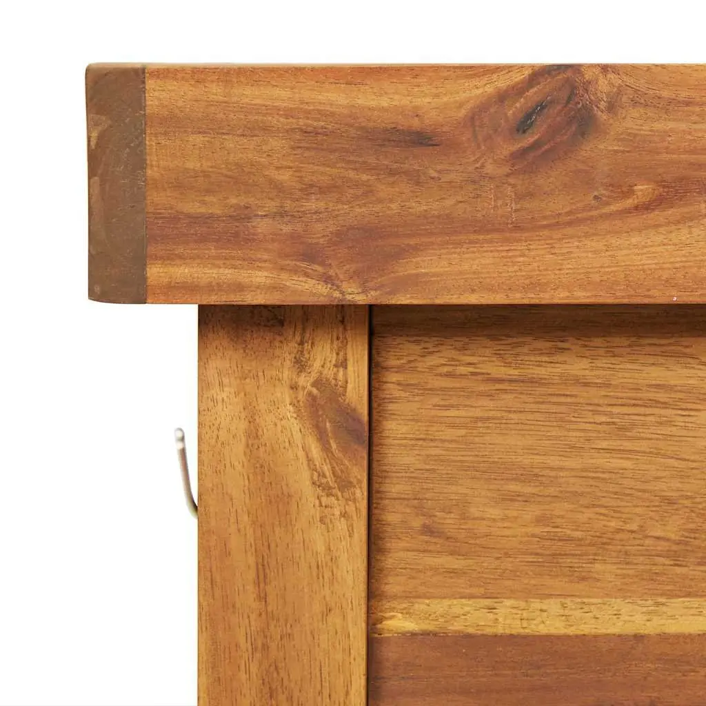 Garden Work Bench Potting Table Solid Acacia Wood Zinc Top Brown