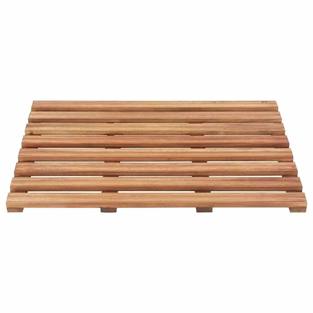 Bath Mats 2 pcs Acacia Wood 56x37 cm Bathroom Shower Non-Slip Slatted Design