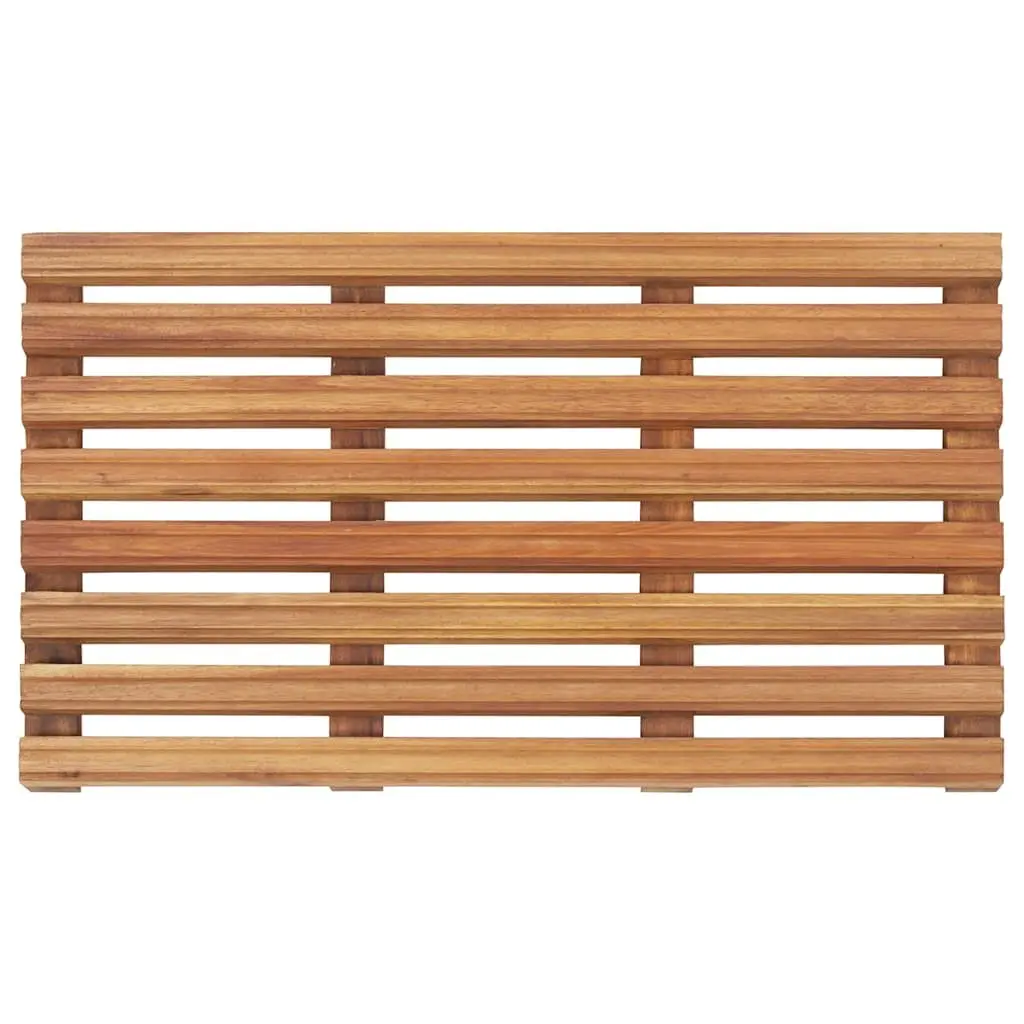Bath Mats 2 pcs Acacia Wood 56x37 cm Bathroom Shower Non-Slip Slatted Design