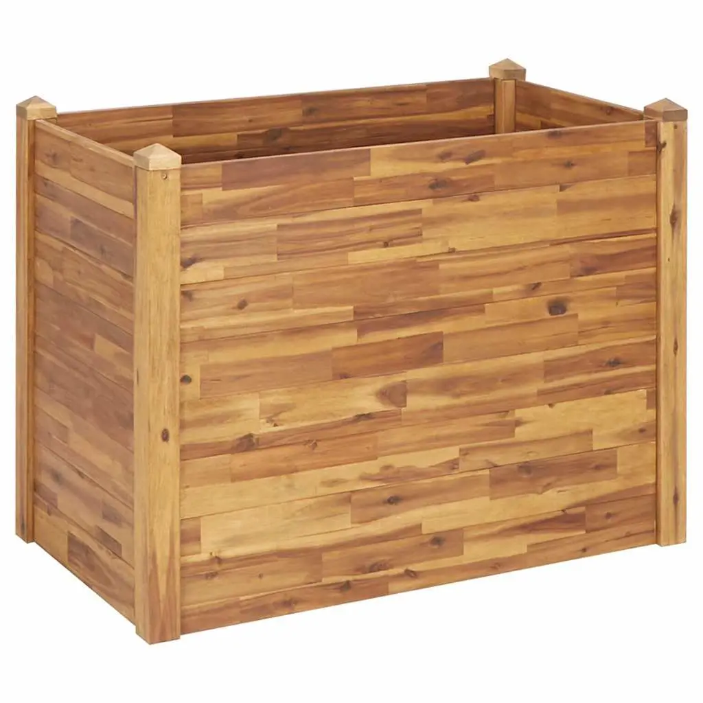 Wooden Raised Garden Bed Planter Box Outdoor Flowers Vegetables Herbs 110 x 60 x 84 cm Brown