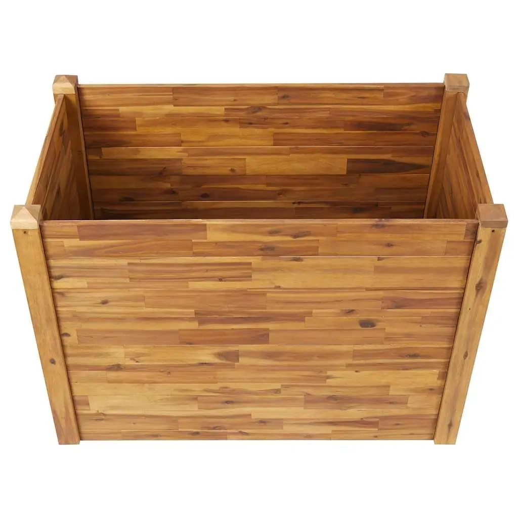 Wooden Raised Garden Bed Planter Box Outdoor Flowers Vegetables Herbs 110 x 60 x 84 cm Brown