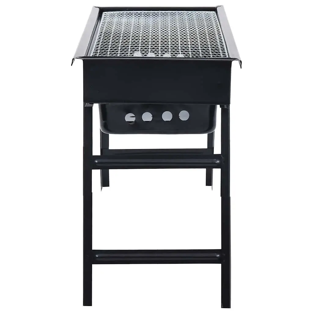 Portable Charcoal BBQ Grill Folding Tabletop Outdoor 60 x 22.5 x 33 cm Black