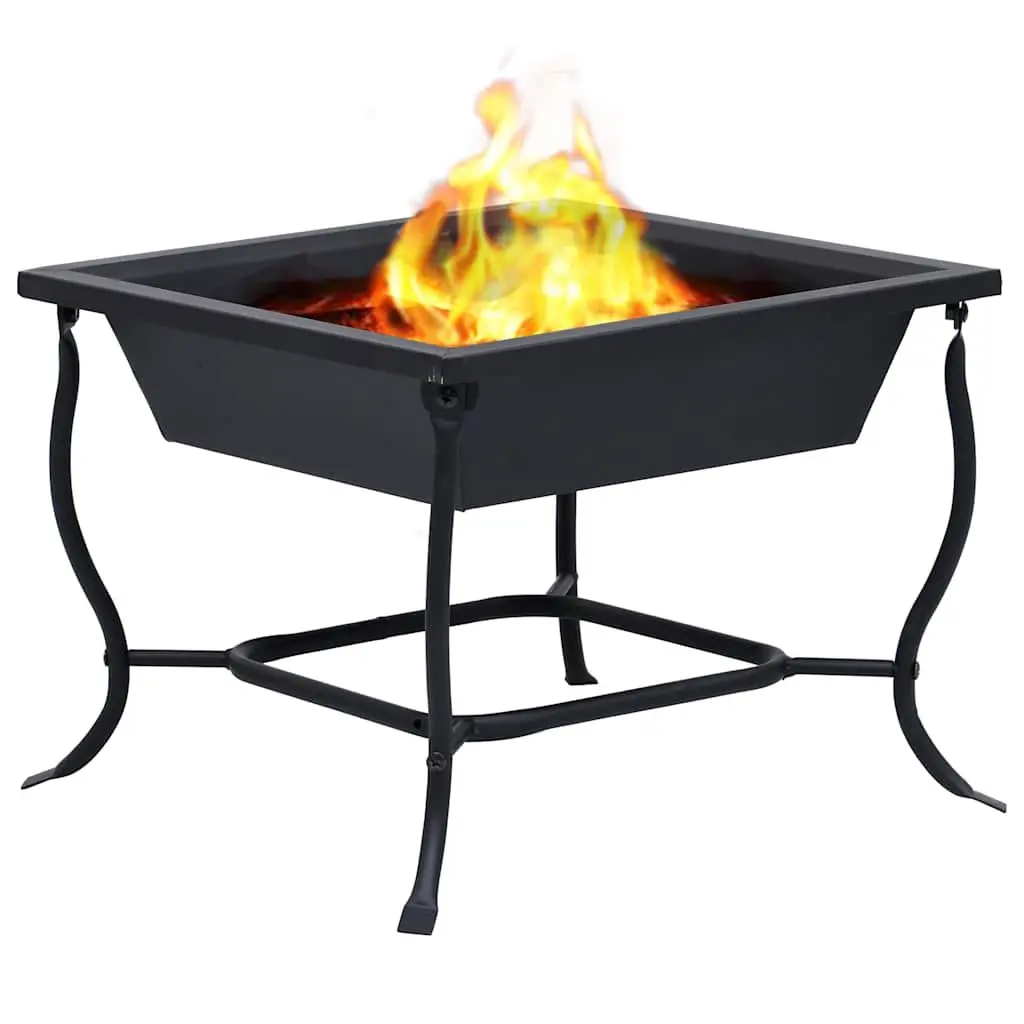 Garden Fire Pit Black Steel Bowl Outdoor Heater for Patio and Backyard Use