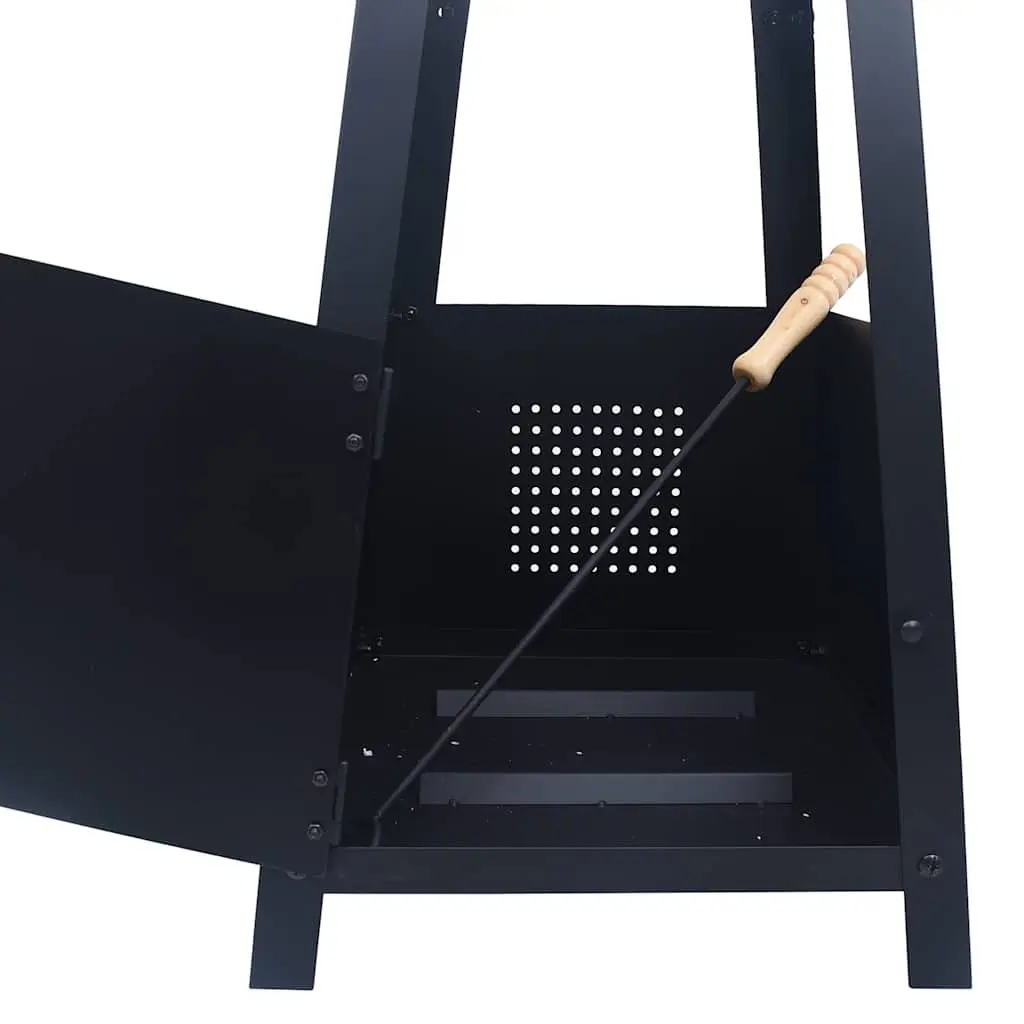 Fire Pit Pyramid Outdoor Heater 35cm Black Steel Bowl Fireplace