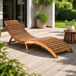 Reliable Sun Lounger Made of Solid Acacia Wood