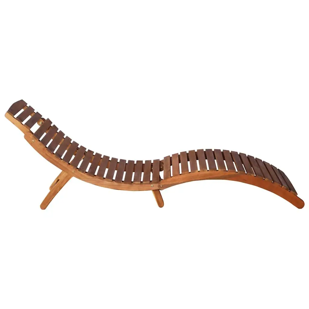Sun Lounger with Side Table Solid Acacia Wood Outdoor Garden Patio Furniture
