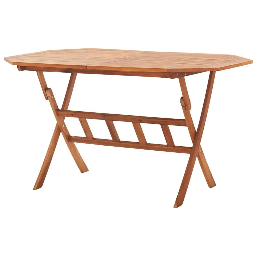 Folding Garden Table Outdoor Dining 135 x 85 x 75 cm Brown
