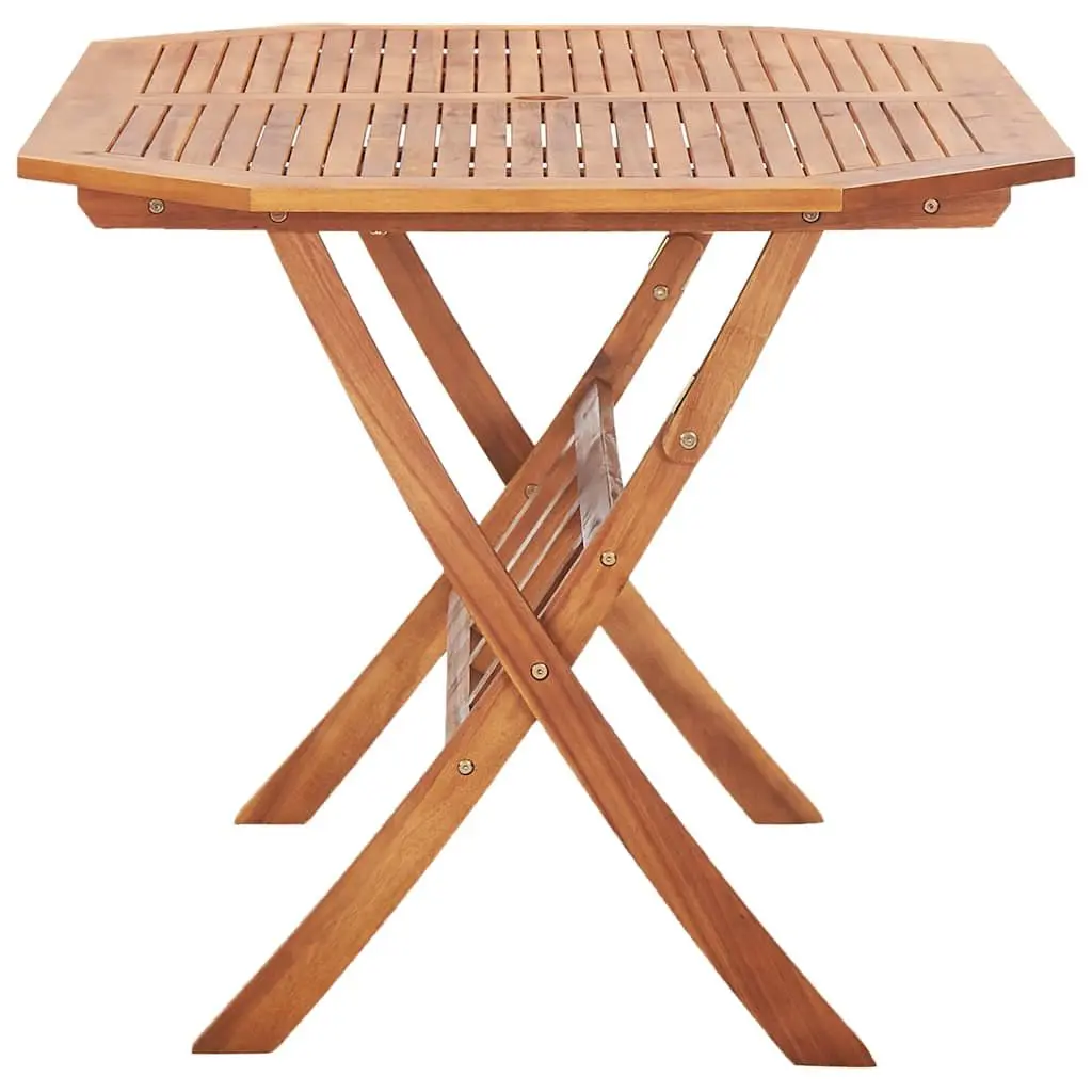 Folding Garden Table Outdoor Dining 135 x 85 x 75 cm Brown