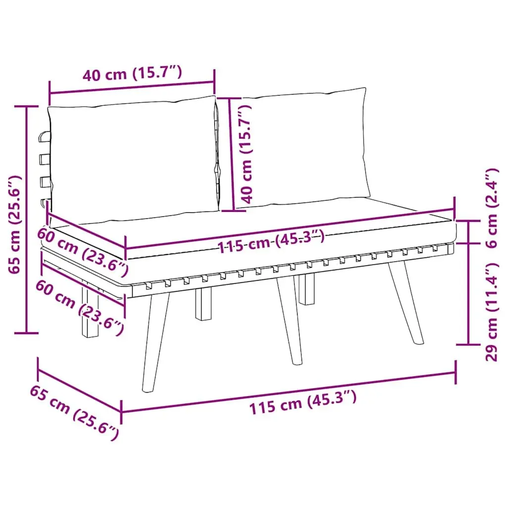 115cm Garden Bench with Cushions