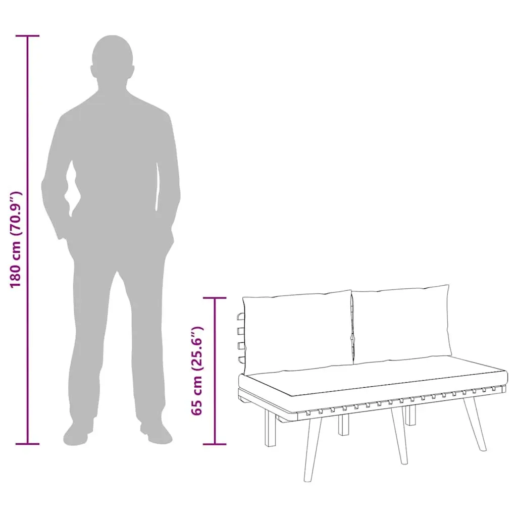 115cm Garden Bench with Cushions